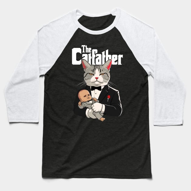 The Catfather Baseball T-Shirt by Three Meat Curry